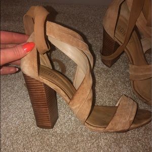 Schutz lace up heels in Carmel brown, great!